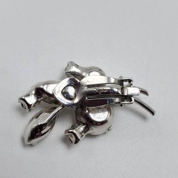 Vtg 70's Signed Keyes Rhinestone Clip-On Earrings - Picture 5 of 7